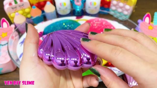 Mixing Random Things Into GLOSSY Slime!! Series #80 Satisfying UNICORN Slime