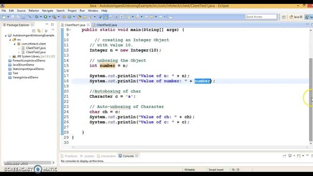 Java 5 new feature:Autoboxing and Unboxing in Java смотреть онлайн