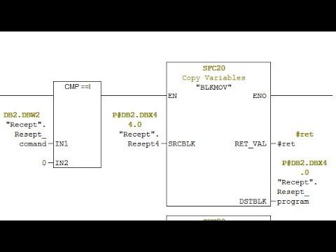 Simaic Step7 - SFC20 копирование переменных на примере Рецептов смотреть онлайн