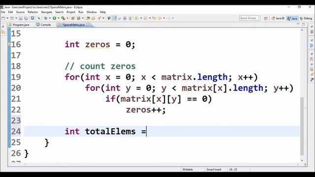 sparse matrix in java смотреть онлайн