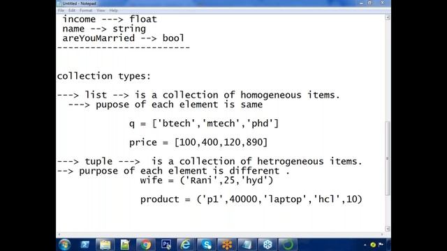 Python Session 5 Data types in Python смотреть онлайн
