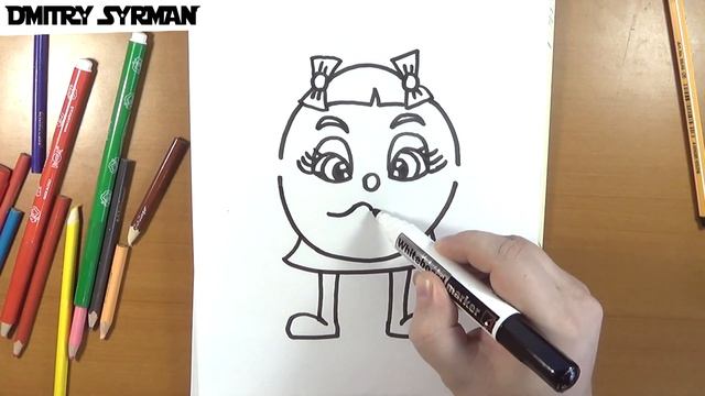 Как нарисовать Колобка Девочку смотреть онлайн