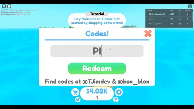 TIMBER Коды Роблокс. Симулятор ЛЕСОРУБА КОДЫ! смотреть онлайн