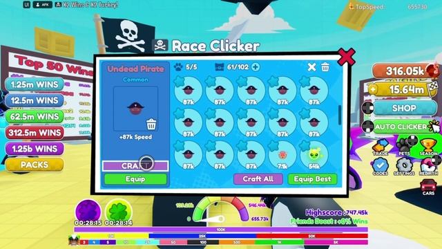 Pirate World Update in Roblox Race Clicker смотреть онлайн