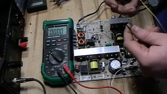Запуск и проверка блока питания с LCD телевизора . смотреть онлайн