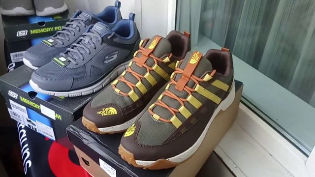 Мужские кроссовки The north face & Skechers как выбрать размер кросовок. смотреть онлайн
