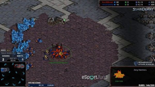 BSL 10 Semi-Finals Match 4 - eOnzErG vs Bonyth (ZvP) - StarCraft Remastered