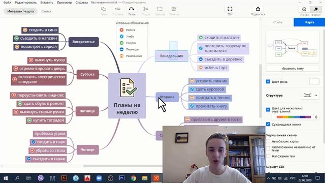 Рисуем интеллект-карту с планами на неделю в Xmind 2020! Как планировать дела с помощью майнд карт смотреть онлайн