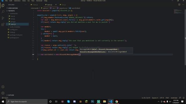 Code A Bot Like Sound's Utilities | Warn Command With Auto Delete | Discord Bot - Episode 5 смотреть онлайн