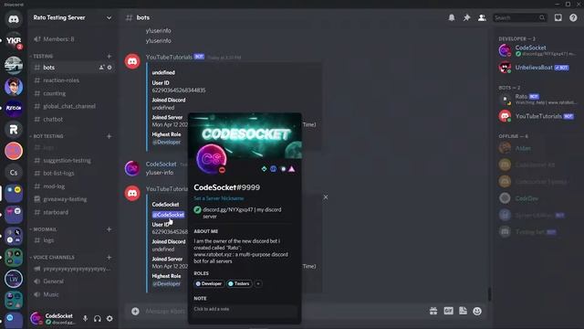 Discord js EP#9 Advanced User Information command смотреть онлайн