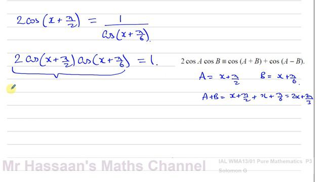 [10] A2 (IAL) Pure Mathematics (P3)-Solomon Paper G Q2 Trigonometric Addition Formulae смотреть онлайн
