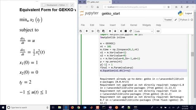 Optimal Control with Python GEKKO смотреть онлайн