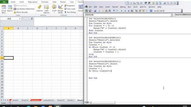 VBA Tutorial Select Cell with Different Types of Loops смотреть онлайн