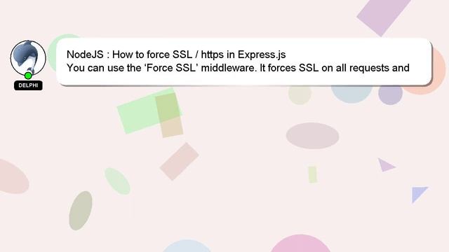 NodeJS : How to force SSL / https in Express.js смотреть онлайн