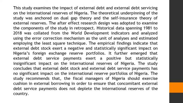 Impact of External Debt on Nigeria’s Foreign Reserve Portfolios AJEER 2020 71 1 7 смотреть онлайн