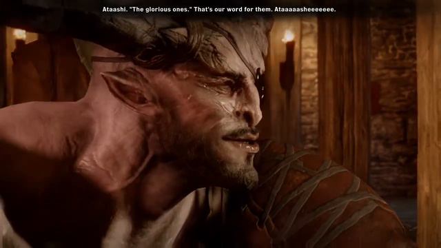 Female Adaar Inquisitor having drinks with The Iron Bull смотреть онлайн