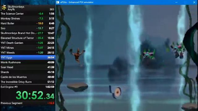 Skullmonkeys Any% Speedrun in 1:01:33 (Former ePSXe WR) смотреть онлайн