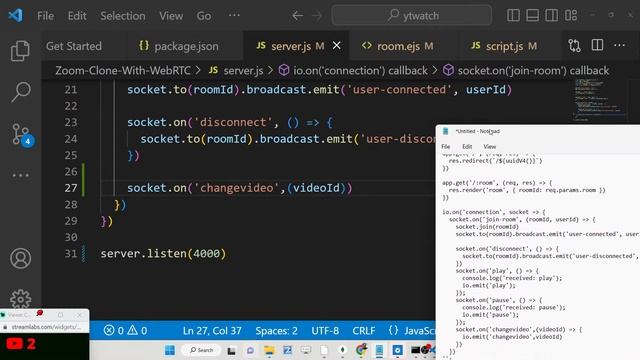 Build a Zoom Clone Video Chat and Watch Youtube Videos Together in Node.js Express & Socket.io смотреть онлайн