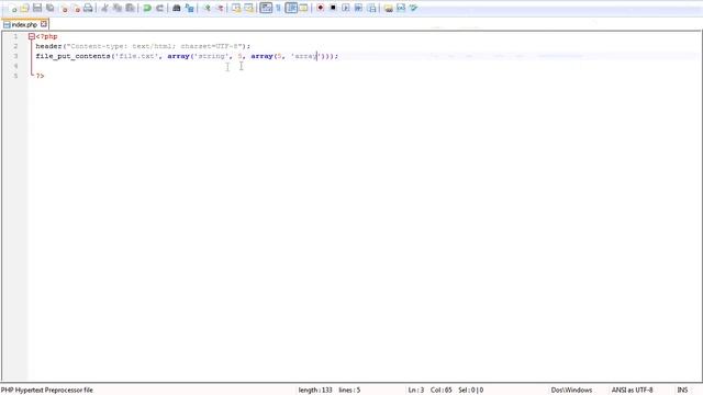 file_put_contents() функция PHP смотреть онлайн