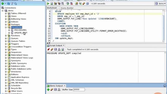 02 06 Demo Creating & Compiling Procedures, Errors and Warnings смотреть онлайн
