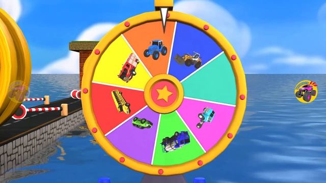 Mystery Wall Matching Game With JCB Tractor Fire Truck School Bus Ambulance Choose The Right Wall смотреть онлайн