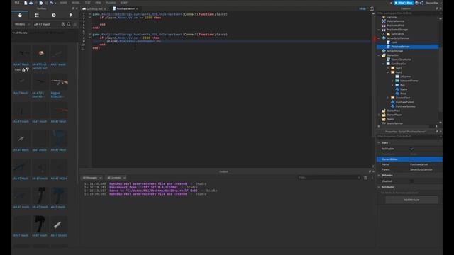 Roblox Studio: How To Make Gun Shop PART 3 - Buy Script, Money Script, Gui Details смотреть онлайн