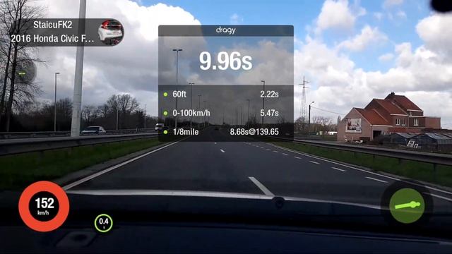 Civic FK2 Type R Acceleration - intake EVENTURI смотреть онлайн