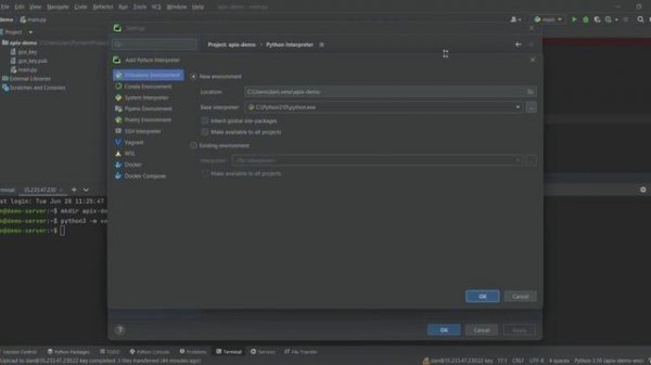 Add a remote Python interpreter with SFTP in PyCharm
