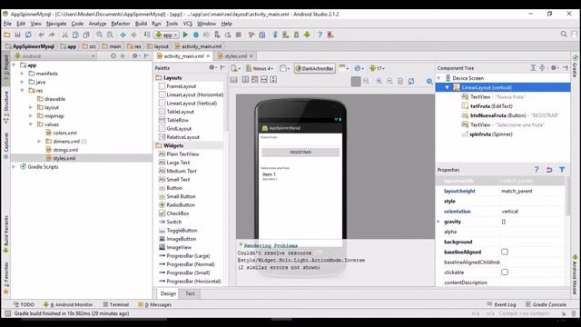 Solucionando el error android studio rendering problems missing styles смотреть онлайн
