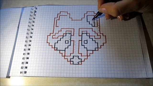 Racoon Pixel Art How to Draw in a quad ruled notepad by markers смотреть онлайн