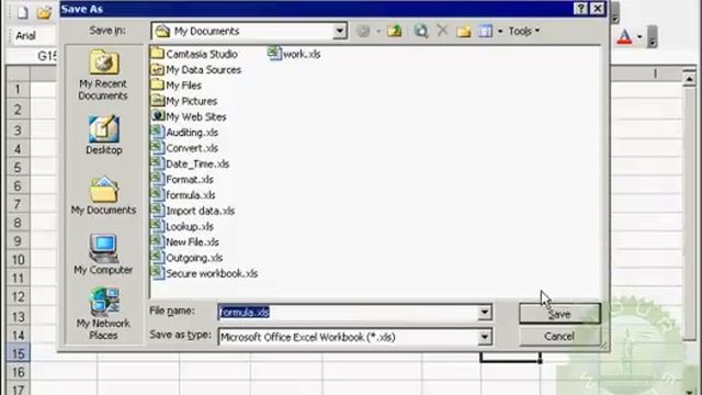 95.Excel 2003 - Arabic - تعيين كلمة سر لفتح وتعديل الملفات смотреть онлайн