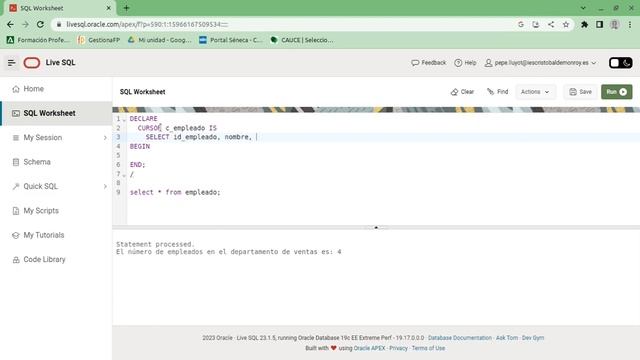 PLSQL Oracle - Cómo manejar los cursores implícitos y explícitos - BD06 смотреть онлайн