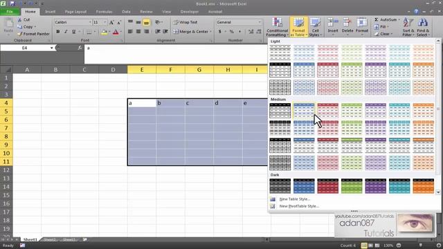 Excel Format as Table смотреть онлайн