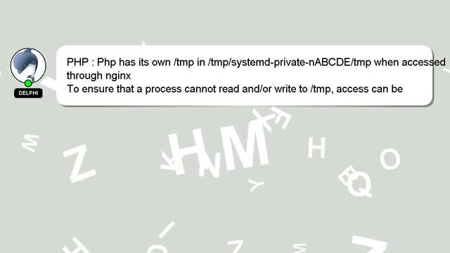 PHP : Php has its own /tmp in /tmp/systemd-private-nABCDE/tmp when accessed through nginx смотреть онлайн