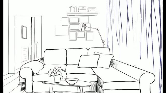 Скетч / Гостиная / Таймлапс / Рисую на iPad Pro с помощью Apple Pencil в Procreate app смотреть онлайн