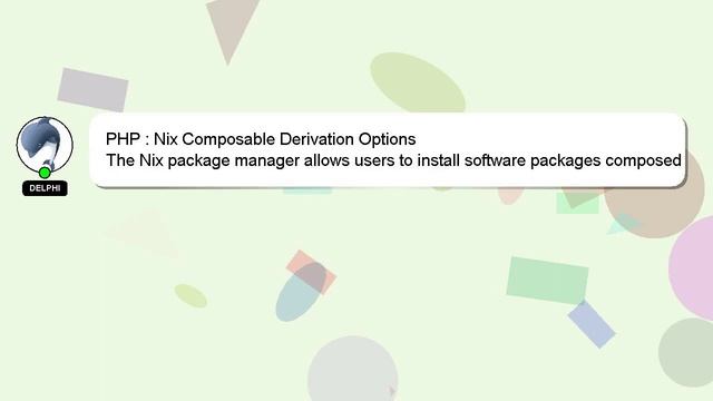 PHP : Nix Composable Derivation Options смотреть онлайн
