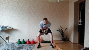 Толчок гирь 24 кг 3 минуты 44 раза