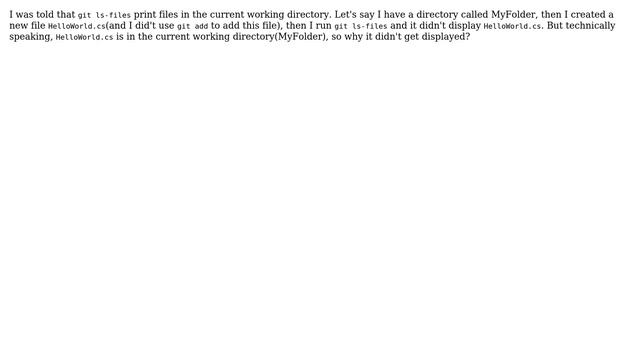 Does git ls-files print files in the current working directory смотреть онлайн