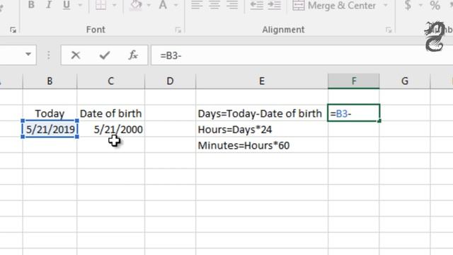 How to Calculate Your Age in Days, Hours and Minutes in Excel смотреть онлайн