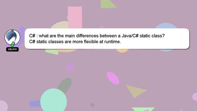 C# : what are the main differences between a Java/C# static class? смотреть онлайн
