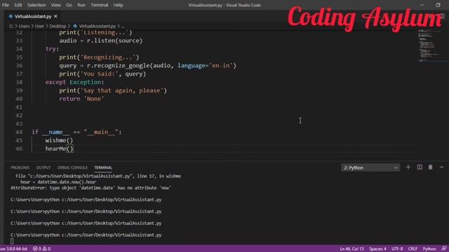 Desktop Virtual Assistant using Python | Champaklal | in Hindi | Voice Assistant |Learn in one Vide смотреть онлайн