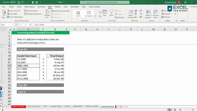 Clean the DATES using Text to Columns | Excel in Hindi смотреть онлайн