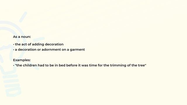 What is the meaning of the word TRIMMING? смотреть онлайн