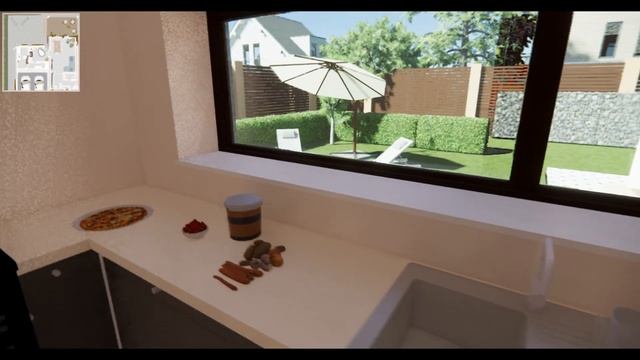 Одноэтажный дом с плоской крышей, с гаражом на два автомобиля. Терраса, три спальни, кладовая, гара смотреть онлайн