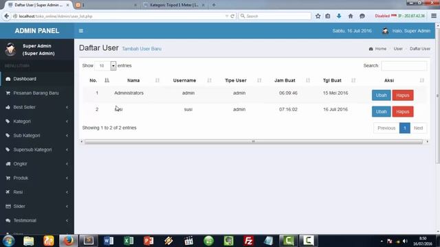 Preview Hal Admin DVD Perancangan Website Toko Online Responsive Berbasis PHP, MySqli, dan Bootstra смотреть онлайн