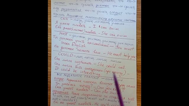 МОДАЛЬНЫЕ ГЛАГОЛЫ. 1 ЧАСТЬ (видео для учеников) смотреть онлайн