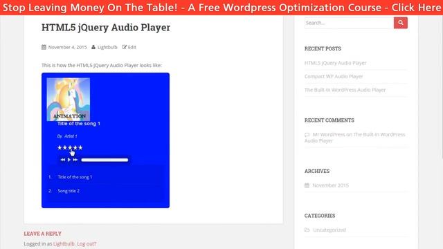 Best Wordpress Audio Player Plugin смотреть онлайн