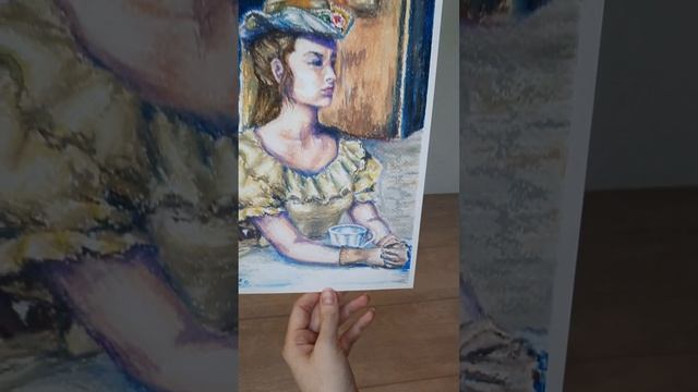 Картина масляной пастелью. Женский портрет. Обзор. Oil pastel painting. Woman portrait. смотреть онлайн