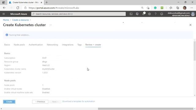 Create AKS Cluster using Azure Portal смотреть онлайн