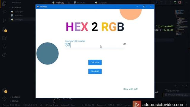 HEX 2 RGB Kivy and KivyMD смотреть онлайн